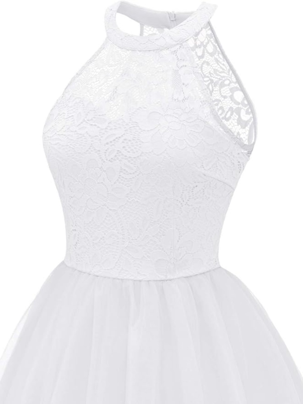 NWT Women’s White Halter Lace Mini Formal Dress Size Medium - Picture 3 of 9